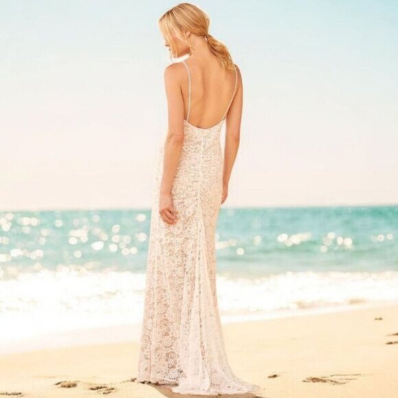 Lulus ✦ Full of Hope Lace Mermaid Dress ✦ Sleeveless Maxi w/ Train Size XS - Picture 13 of 16